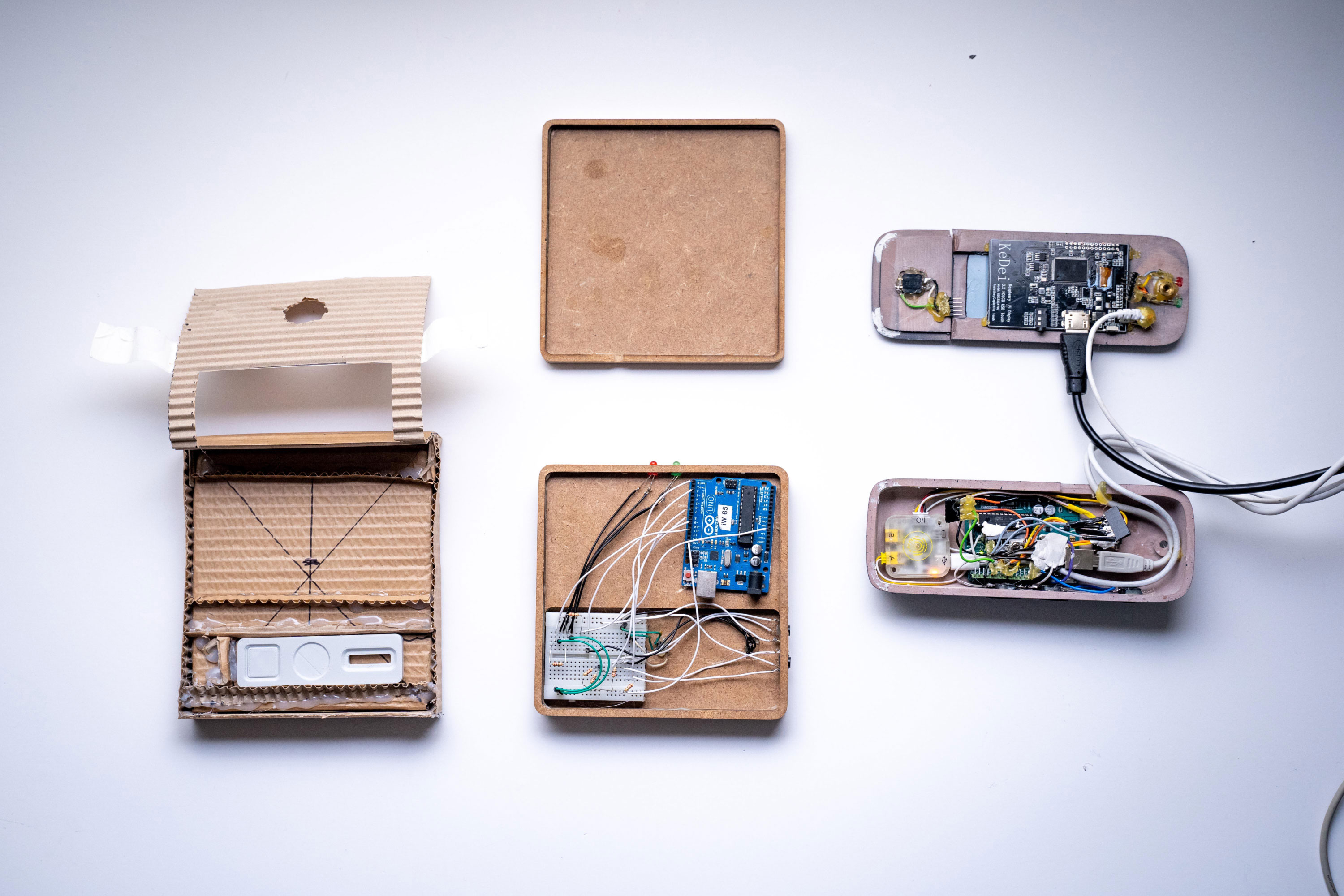 An image of different prototypes of the project.