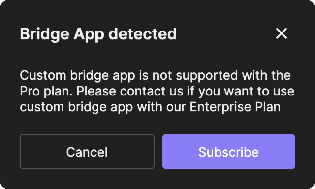 ProtoPie Connect detected a Bridge App